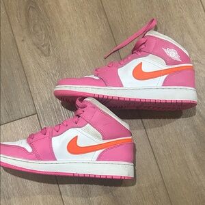Kids Nike Jordan’s Pink and Orange Sneakers